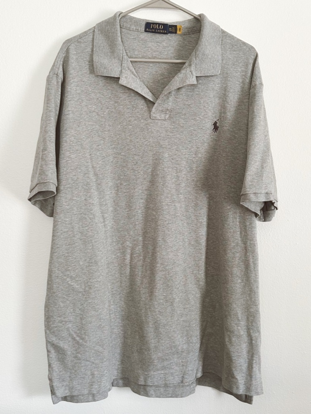 Ralph Lauren Heather Gray Polo Shirt with Embroidered Pony